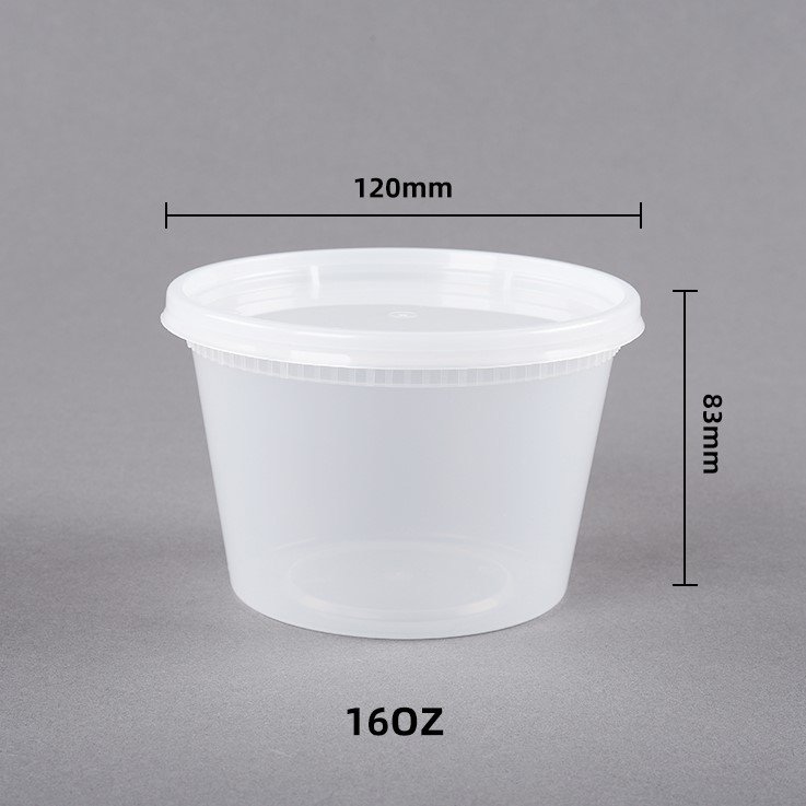 Microwave safe pp soup cup 12oz 16oz/24oz/32oz plastic deli plastic food container 8 oz