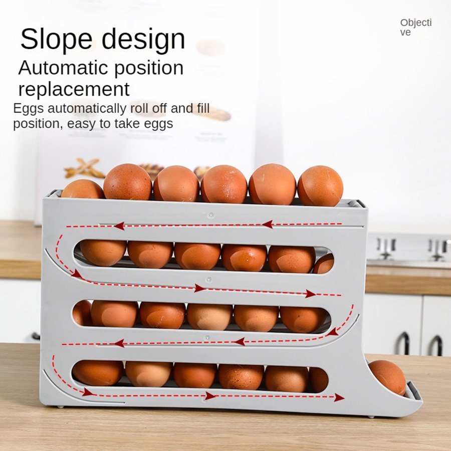 Refrigerator fresh-keeping multi-layer rolling egg storage box, egg fresh-keeping rack Automatic rolling egg storage rack
