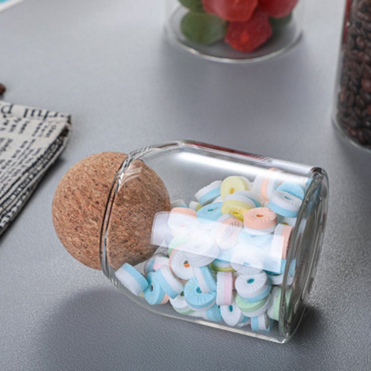 Transparent glass sealing jars storage jars grains and cereals storage creative cork food storage containers kitchen organizer