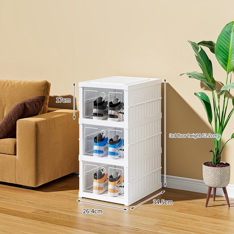Custom Combination Folding Shoe box Plastic Clear Shoe Display Organizer Container Storage Boxes