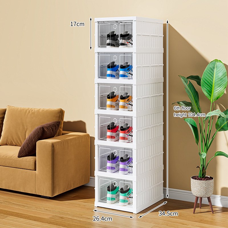 Custom Combination Folding Shoe box Plastic Clear Shoe Display Organizer Container Storage Boxes