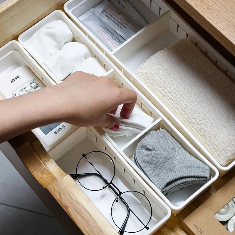 Kitchen Household Separate Drawer Storage Box Large Capacity Plastic Drawer Organizer Tray