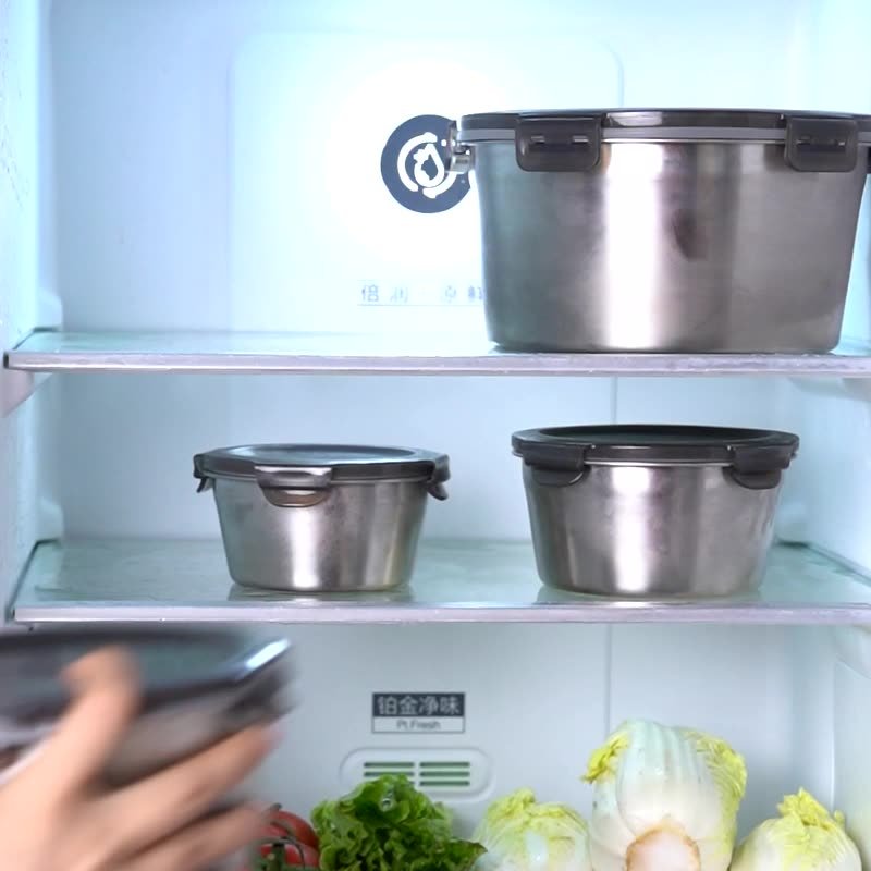 Fresh Preservation Round Airtight Leak Proof Stainless Steel Food Storage Box