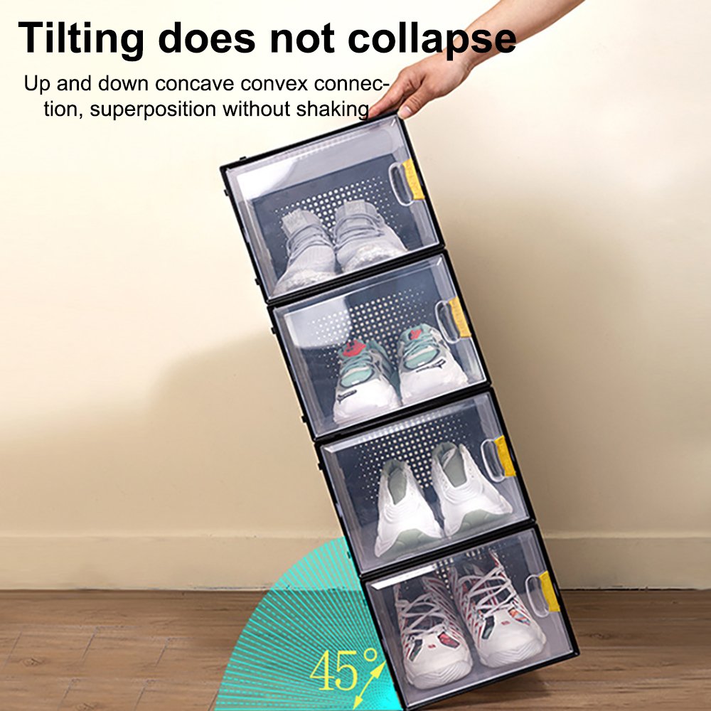 Mingtuo New Modern Design PP Clear Foldable Plastic Sneaker Storage Box Shoe Box shoe rack