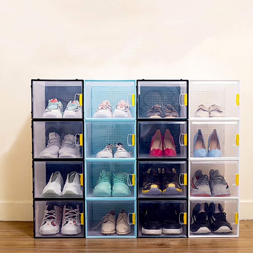 Mingtuo New Modern Design PP Clear Foldable Plastic Sneaker Storage Box Shoe Box shoe rack