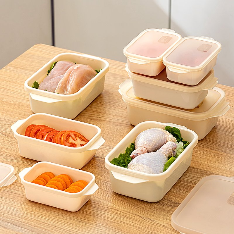 Thickened Transparent Sealed Fresh-Keeping Box Rectangular Freezer Storage Box Plastic Microwave Food Grade Storage Box