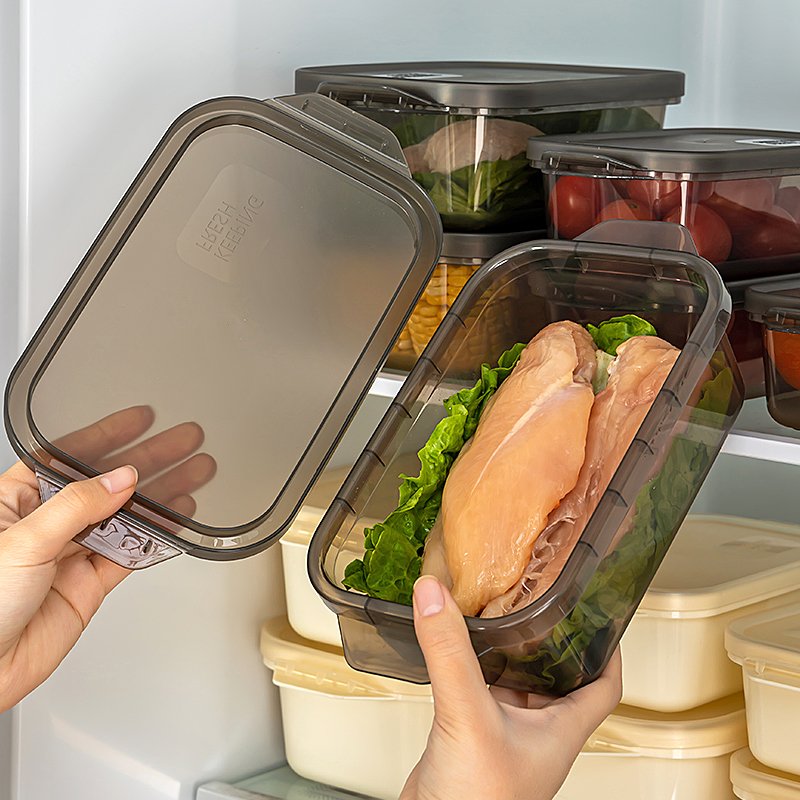 Thickened Transparent Sealed Fresh-Keeping Box Rectangular Freezer Storage Box Plastic Microwave Food Grade Storage Box