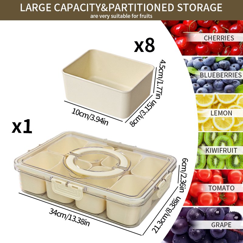 Own Design Sealed Snackle Storage Box With Divider Plastic Divided Serving Veggie Tray With Lid