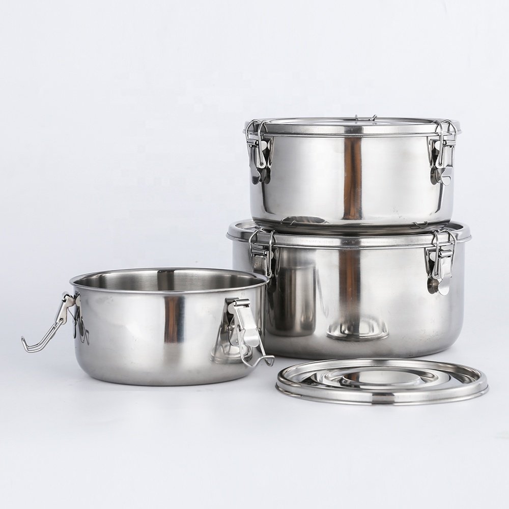 3 in 1 Bento Lunch Box 304 Stainless Steel Food Storage Containers Leak-Proof