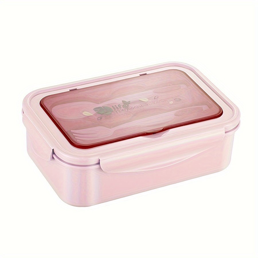 YIWU QIYE 3-cell plastic office school lunch container with spoon lunch box suitable for children's lunchbox