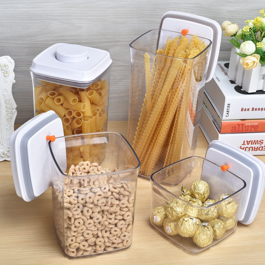 Household cereal rice flour kitchen supplies storage tank airtight food storage container jar household plastic cereal dispenser