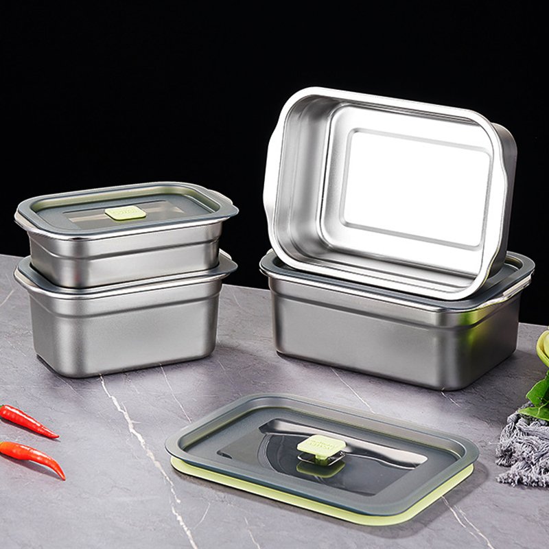 New Arrival Rectangle Stainless Steel Sealed Crisper Box Insulation Food Keeper Storage Baby Food Storage Containers