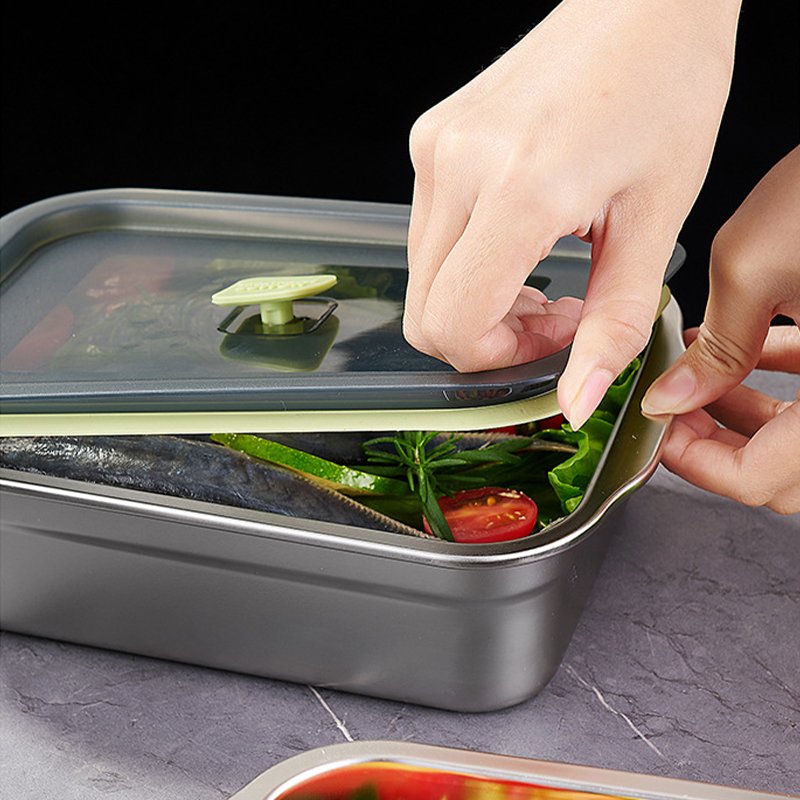 New Arrival Rectangle Stainless Steel Sealed Crisper Box Insulation Food Keeper Storage Baby Food Storage Containers