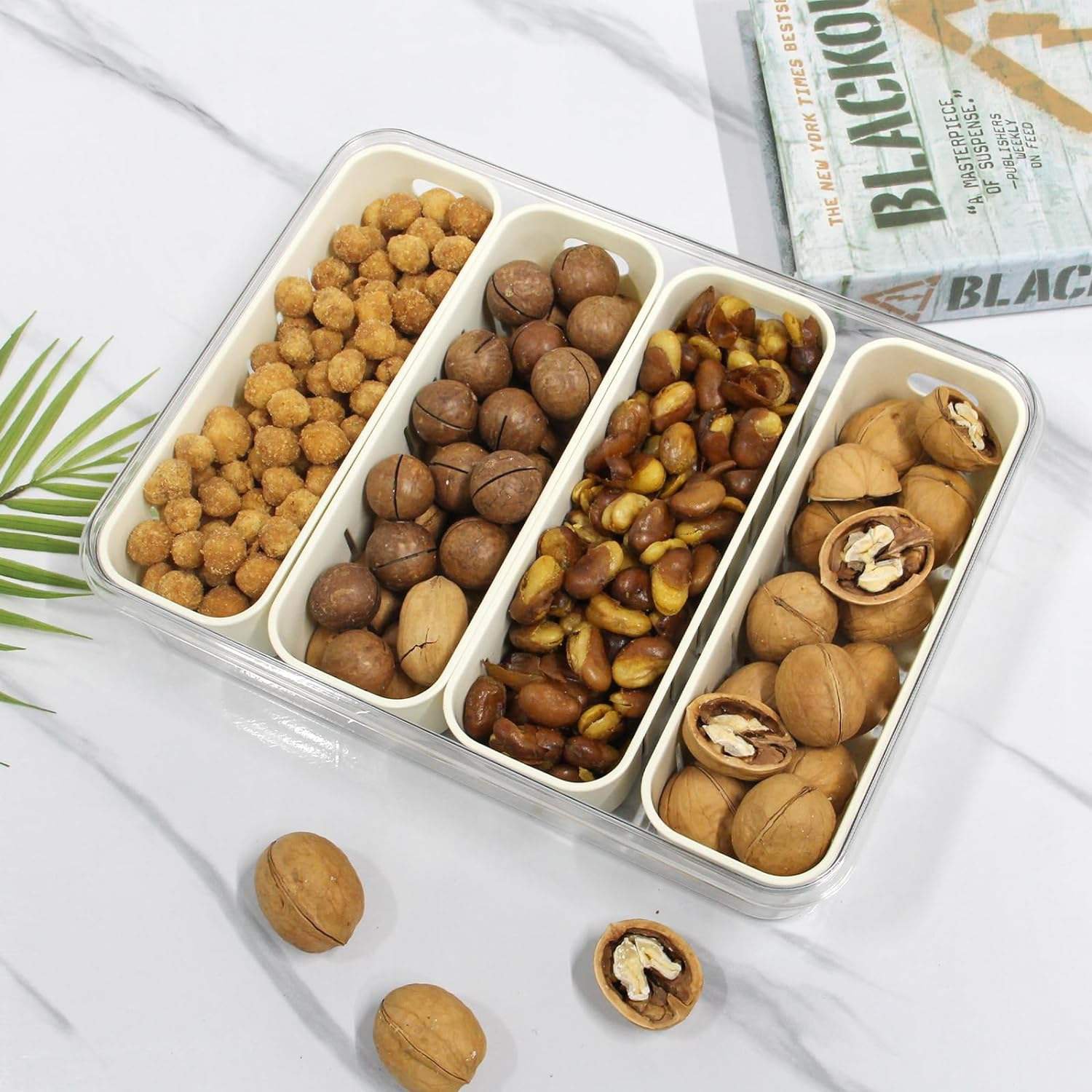 ET Hot Sale Divided Serving Tray With Lid and Handle Kitchen Food Storage Box Packing Candy Chocolate Boxes With Custom Dividers