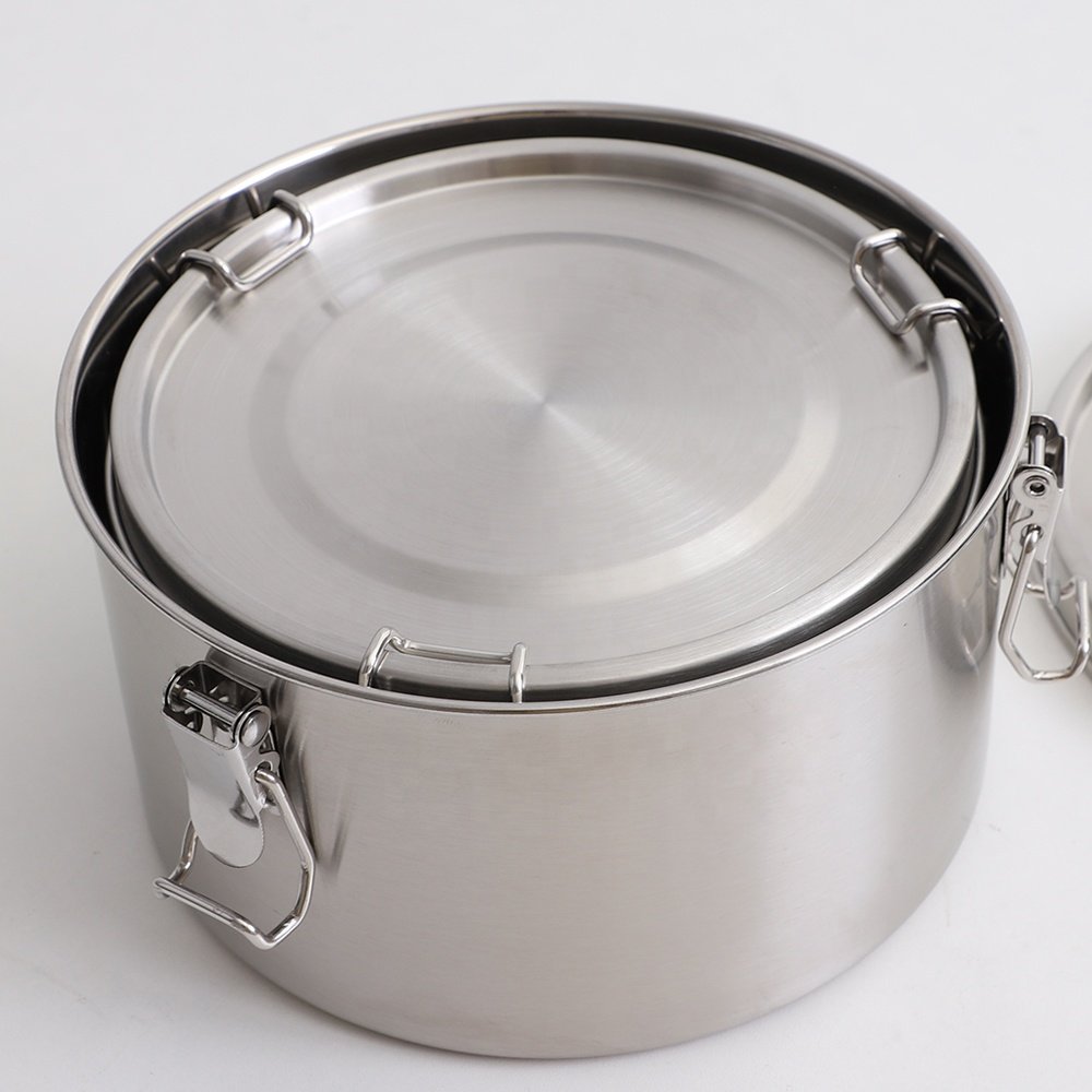 Stainless Steel with Leak Proof Eco Round Lunch Metal Box Sustainable Eco Friendly Food Storage Container For Kids