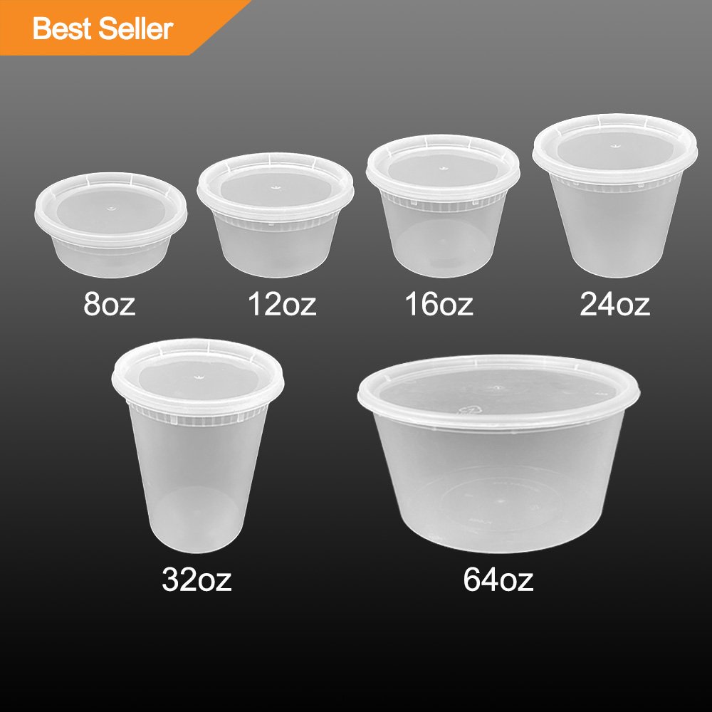 16oz/450ml Disposable Food Grade Plastic Microwave safe Hot Soup Round Container Deli Cups