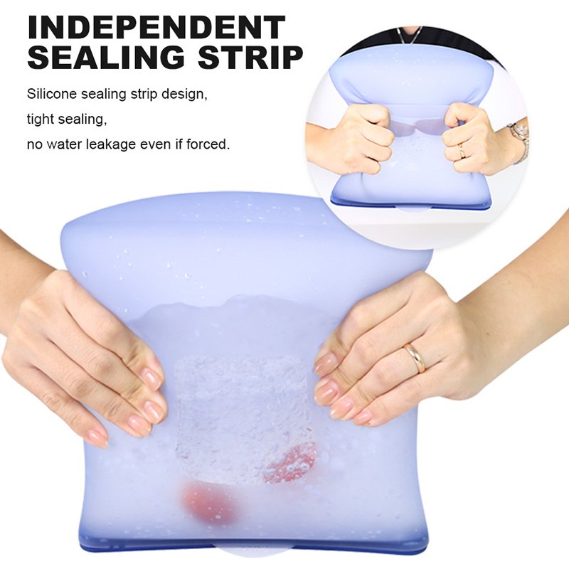 OEM/ODM 750ml 1500ml stand up pouch reusable silicone freezer bags food storage bags with sealing clips