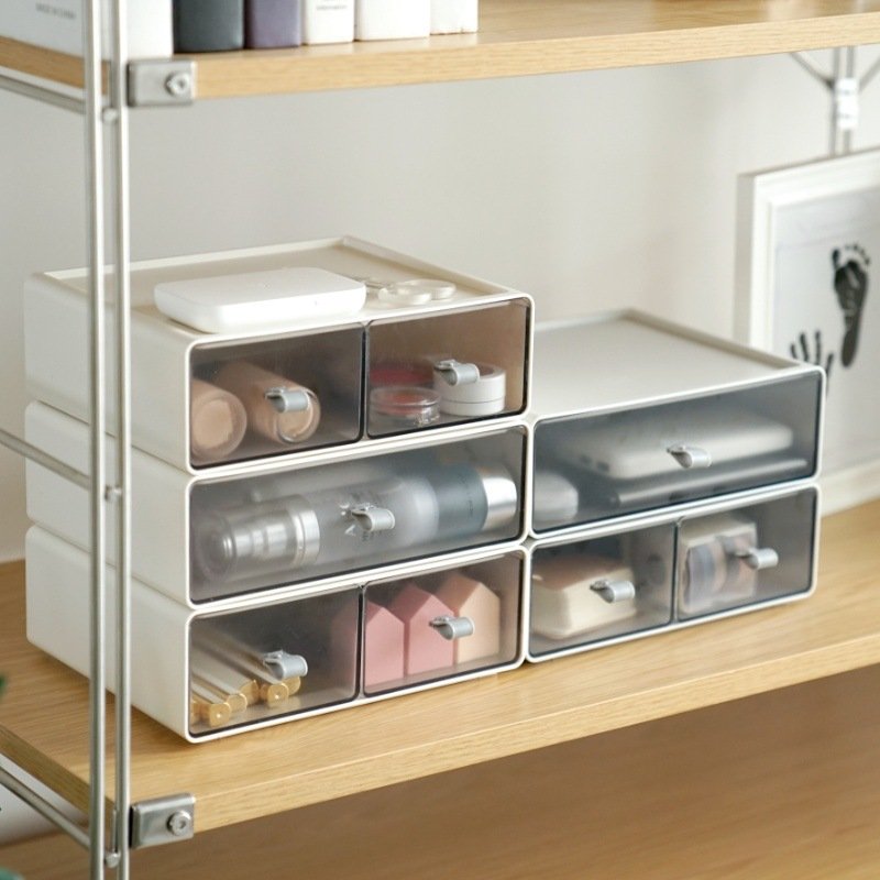 Office File Organization Desktop Shelf Stackable Plastic Drawer Desktop Storage Box Drawers