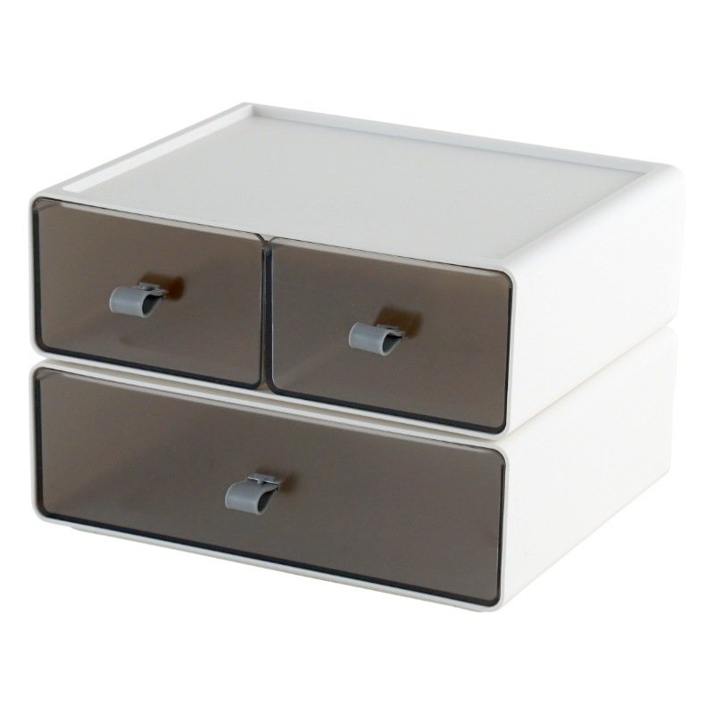 Office File Organization Desktop Shelf Stackable Plastic Drawer Desktop Storage Box Drawers