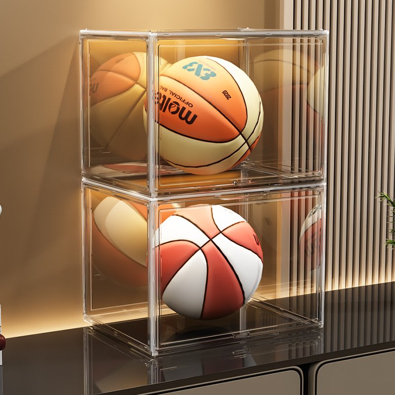 Factory price wholesale Clear Plastic Magnetic Drop Front Storage Box Luxury Stackable Display Bin