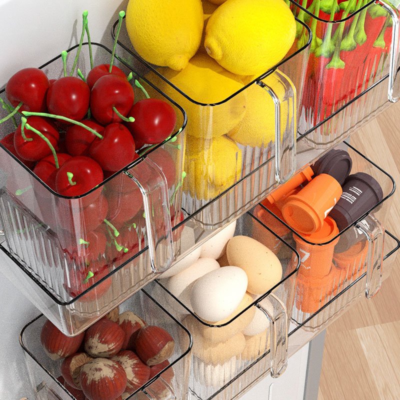Refrigerator Side Door Storage Box Kitchen Organization Tools Food Storage Container Refrigerator Storage Bin