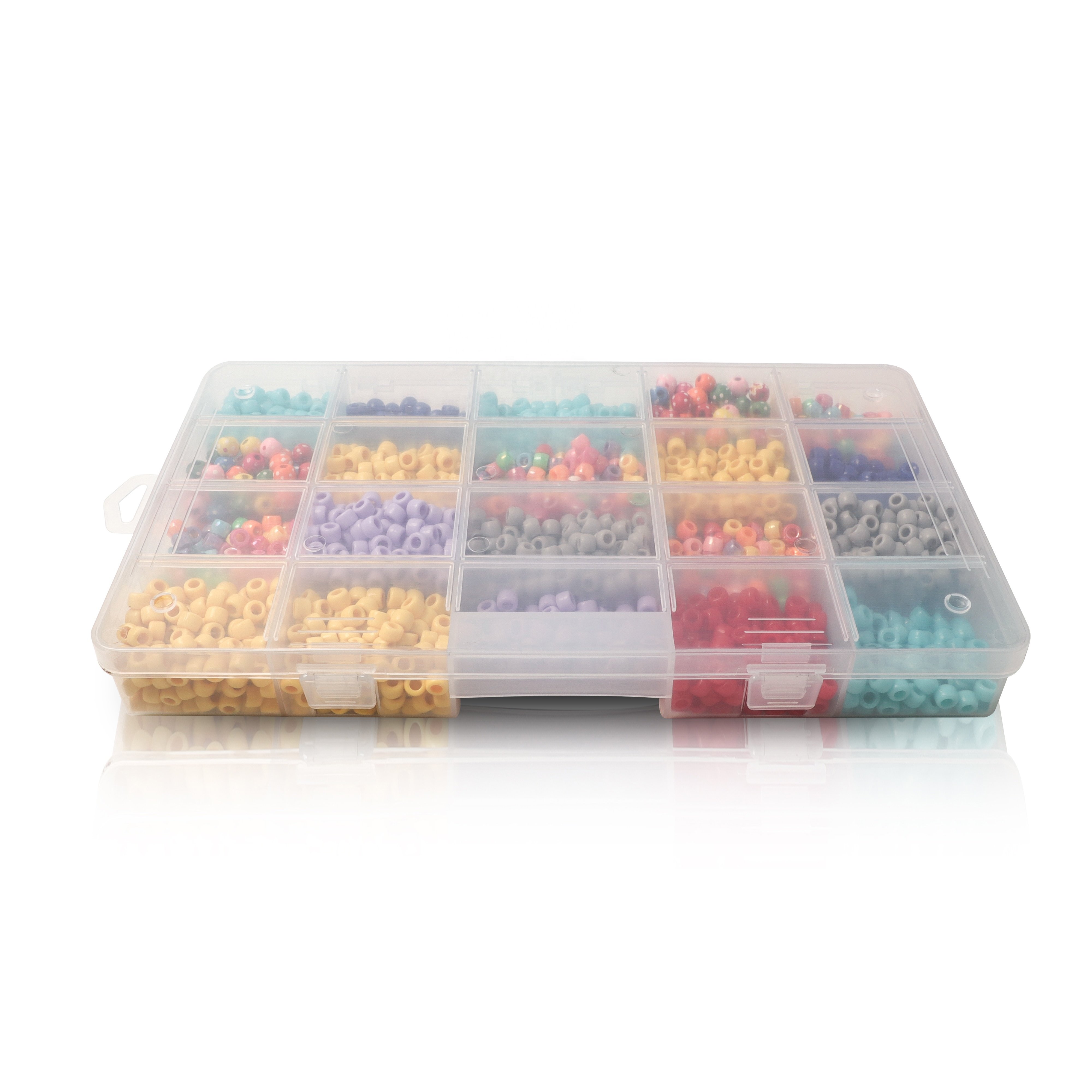 29634 20 Grids Plastic Eco-friendly Finishing Jewelry Case Clear Bead Container Storage Box