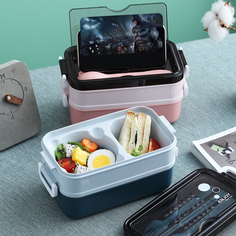 Syh700 Stainless Steel And Plastic Tiffin Lunch Box Bento Food Storage Container For Adults & Kids