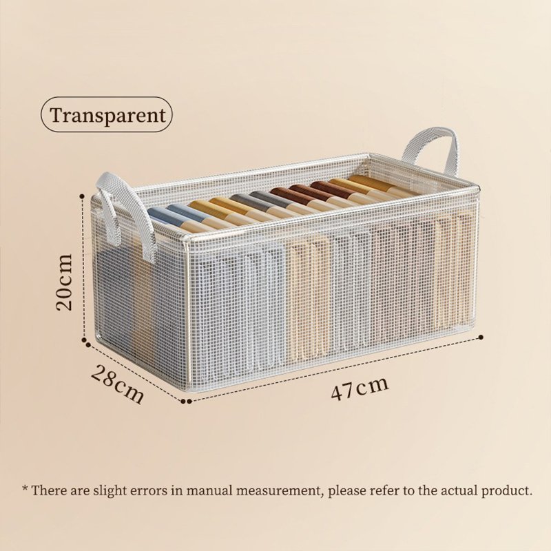 2024 Latest Thickened PVC Plastic Storage Bins for Clothing Shoes Toys Drawer Organizer Foldable Storage Box Basket with Handle