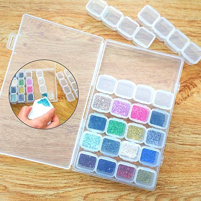 Adjustable Plastic Storage Box 56 Grids Slot Jewelry Box Diamond Painting Beads Organizer Storage Case