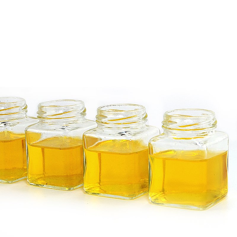 Stocked Empty 180ml 280ml 380ml 500ml Rectangle Kitchen Food Storage Glass Honey Jar with Screw Caps