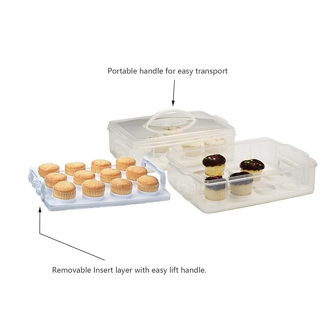 2 3 tier stackable plastic cupcake mini cake storage container for 24 36 cupcakes storage box holder carrier with lid