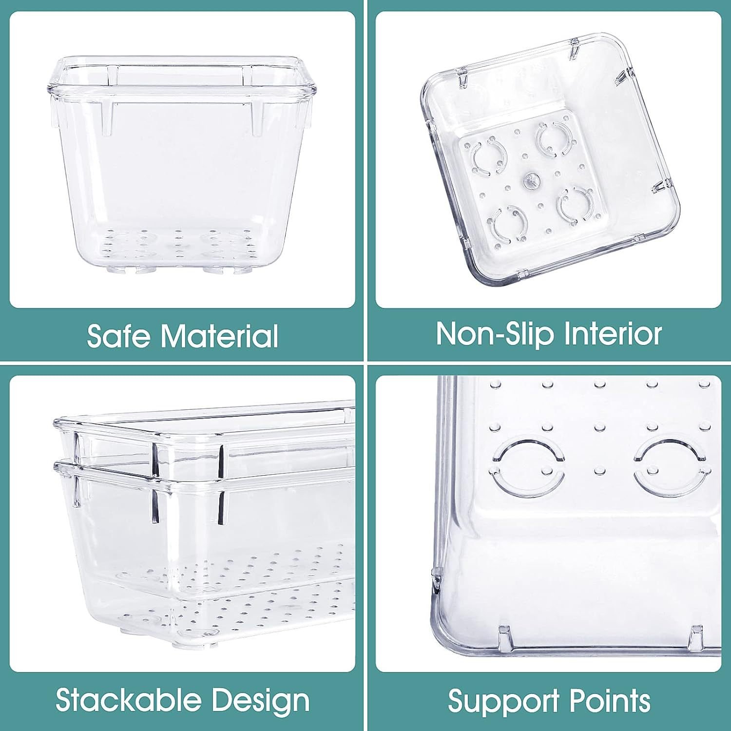 PET Plastic Drawer Storage Box 25pcs Storage Box Set Bathroom Cosmetics Organizer Box