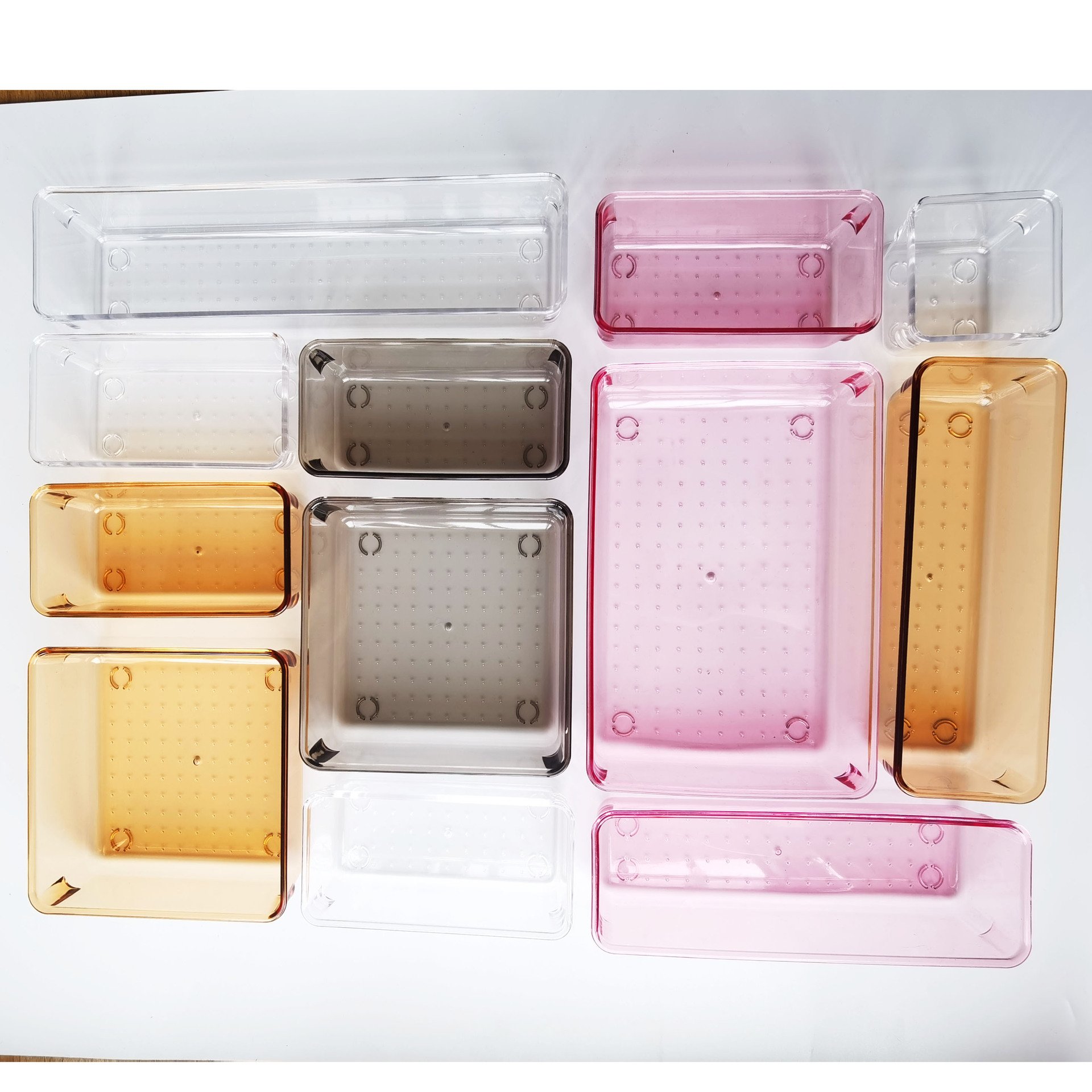 PET Plastic Drawer Storage Box 25pcs Storage Box Set Bathroom Cosmetics Organizer Box