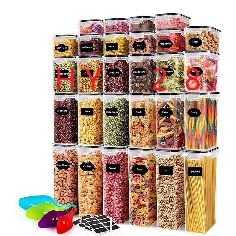 Custom 4 piece kitchen storage food containers fridge plastic organizer boxes bins food storage container set