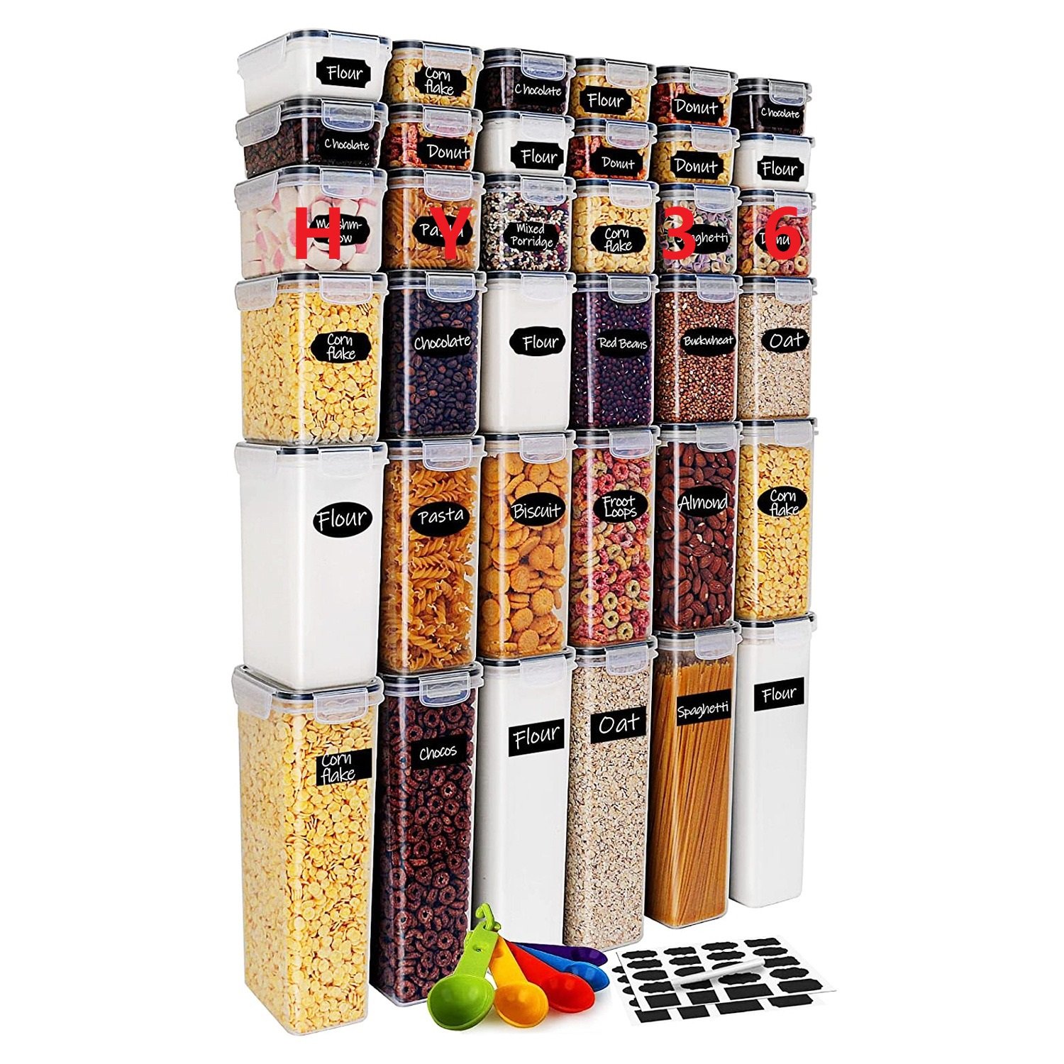Custom 4 piece kitchen storage food containers fridge plastic organizer boxes bins food storage container set
