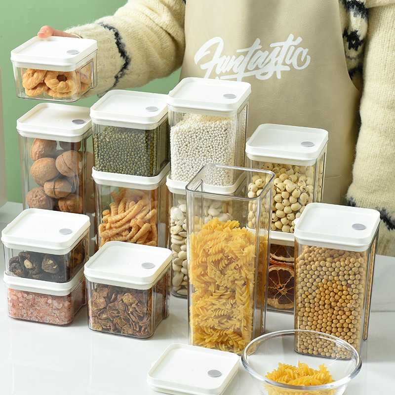 Factory Direct Kitchen Food Container Food Storage Containers Sets Pantry Organization Airtight Container Square Sealed Jar
