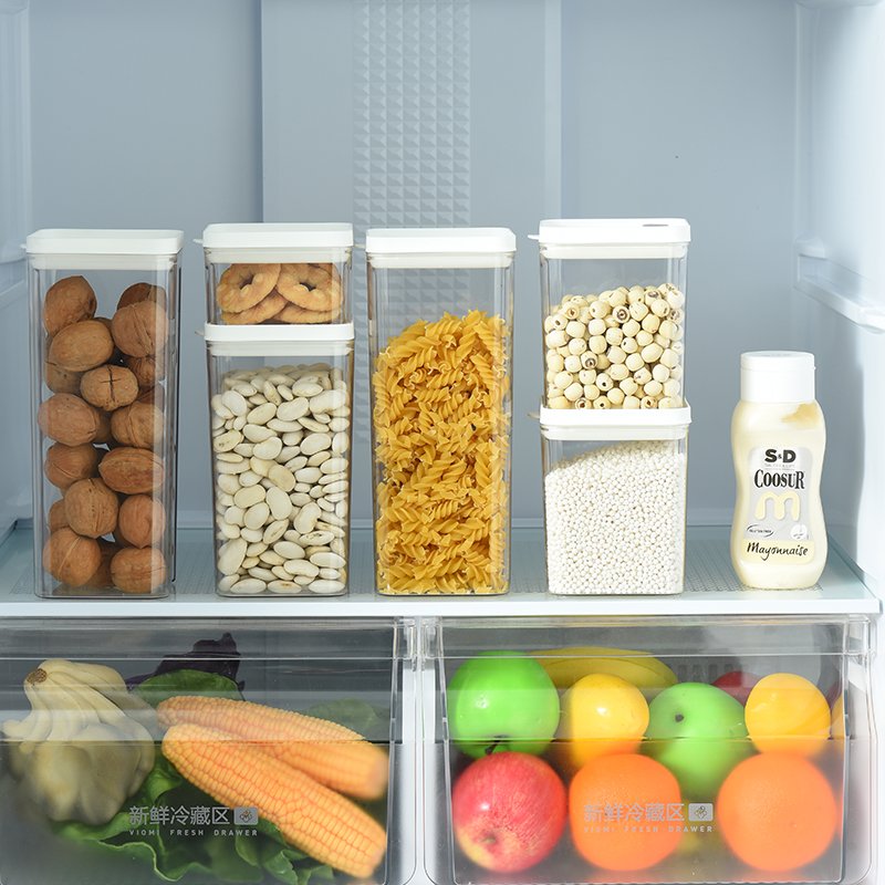 Factory Direct Kitchen Food Container Food Storage Containers Sets Pantry Organization Airtight Container Square Sealed Jar
