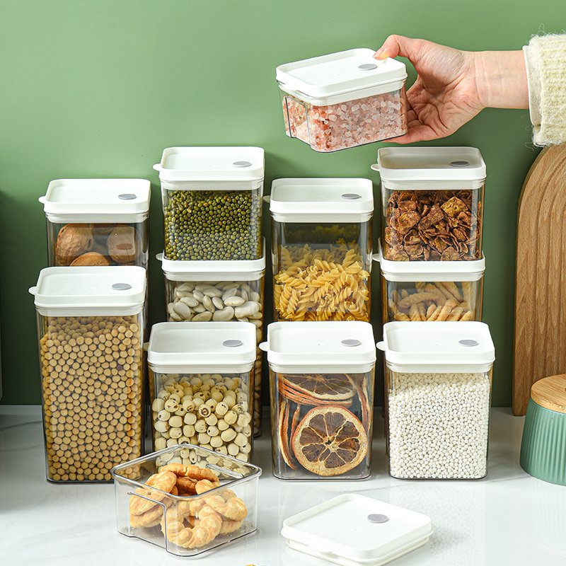 Factory Direct Kitchen Food Container Food Storage Containers Sets Pantry Organization Airtight Container Square Sealed Jar