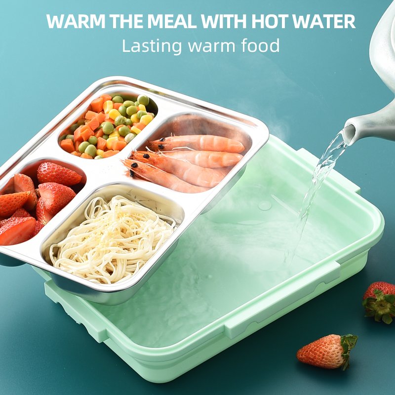 Yuedisi Wholesale BPA Free Leakproof Lunch Container 304 Stainless Steel Bento Lunch Box for Adult