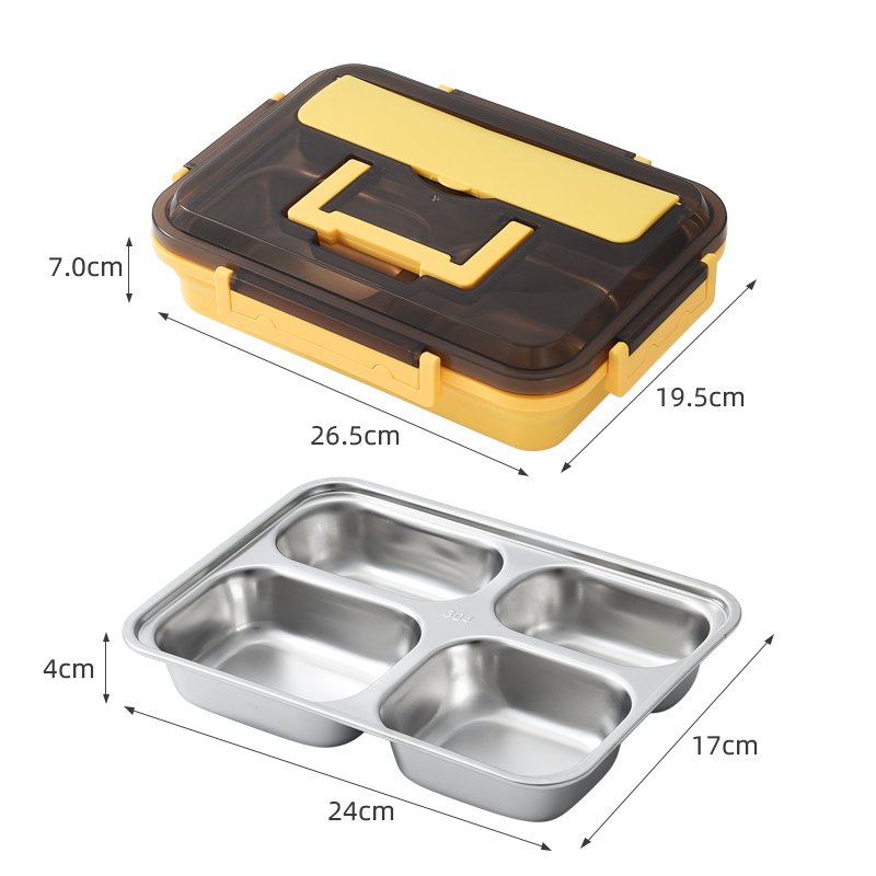 Yuedisi Wholesale BPA Free Leakproof Lunch Container 304 Stainless Steel Bento Lunch Box for Adult