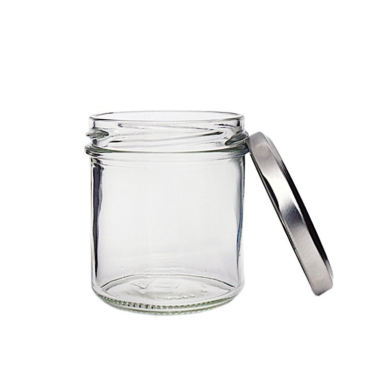 Clear Flint Jam Preserving Jar With Twist-off Lid Honey Chutney chili Sauce pudding Jelly milk shake Food Storage Bonta Jar