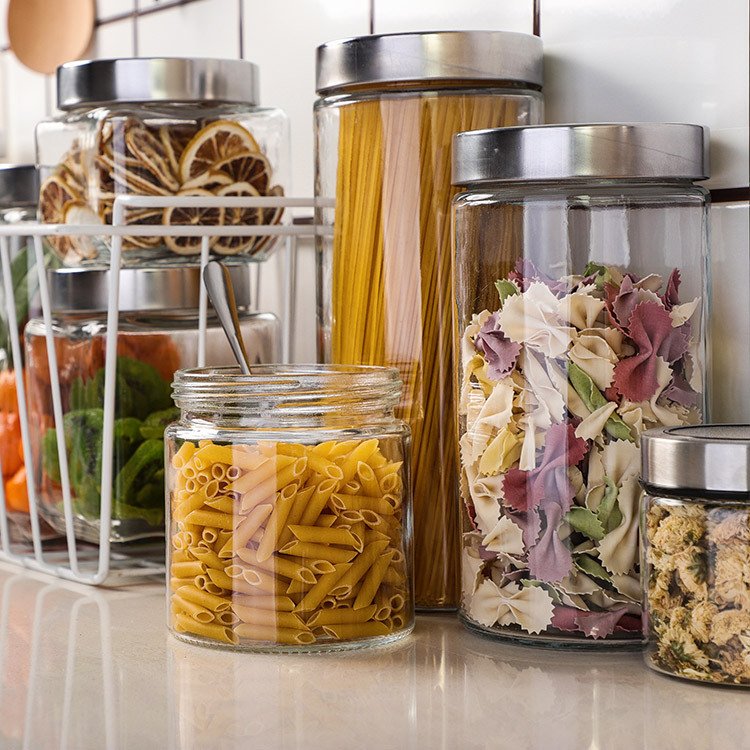 Multifunction Household Kitchen Grain Tea Milk Powder Tank Food Sealed Glass Storage Jars with Screw Lid