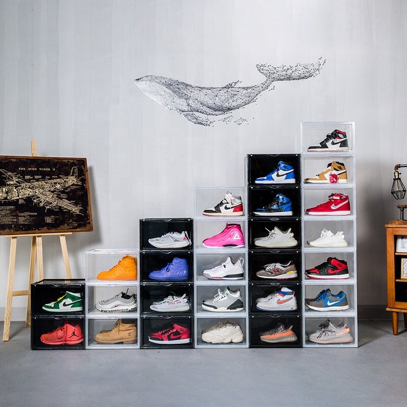 Wholesale Custom Plastic magnetic shoe box storage shoe boxes with custom logo shoe care box