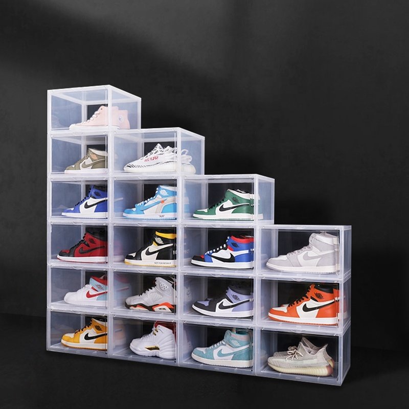 Wholesale Custom Plastic magnetic shoe box storage shoe boxes with custom logo shoe care box