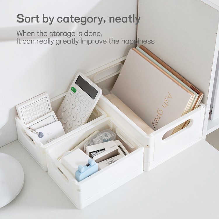 Shunxing New Product Plastic Foldable Storage Box Stackable Desktop Organizer Makeup Cosmetics Box Container Houses ODM OEM
