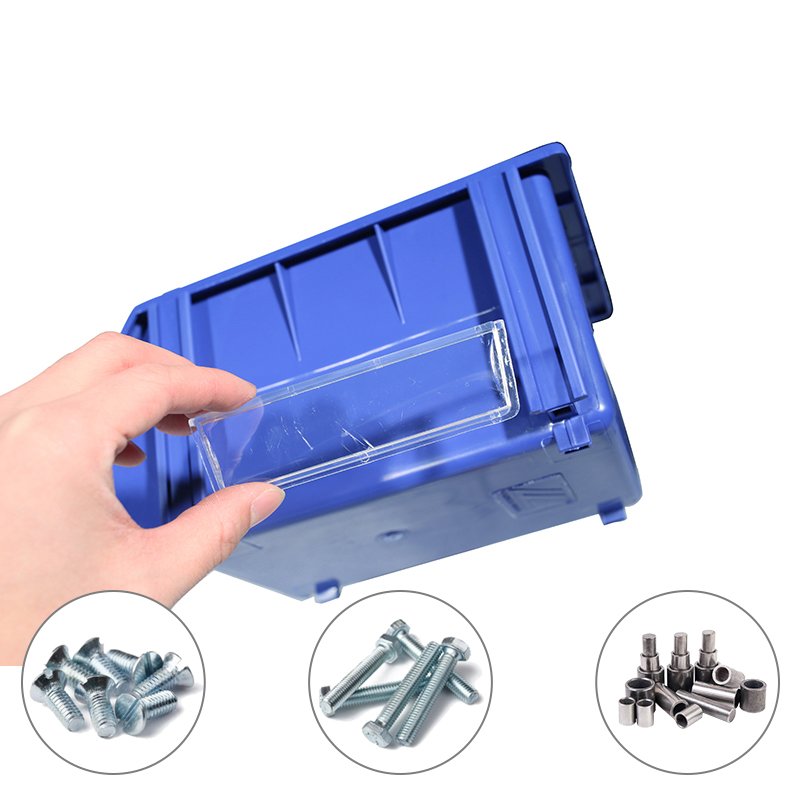 Home Garage Plastic Stackable Bin Tool Storage Box With Large Capacity Durable Stacking Design For Screw Storage