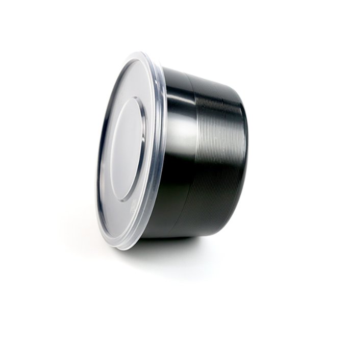 Black 280ml 300ml 500ml Round Microwave Safe Take Out Plastic Soup Food Storage Bowls Deli Containers with Lid