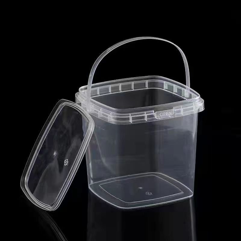 Factory best-selling 300ml750ml1.2L Transparent food storage tank Milk tea beverage packaging boxplastic bucket PP material