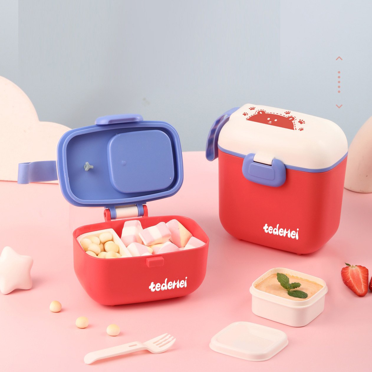 Hot Sale New Creative Portable Infant Food Storage Container Microwave Safe Colorful Baby Lunch Box Baby Travel Snack Box