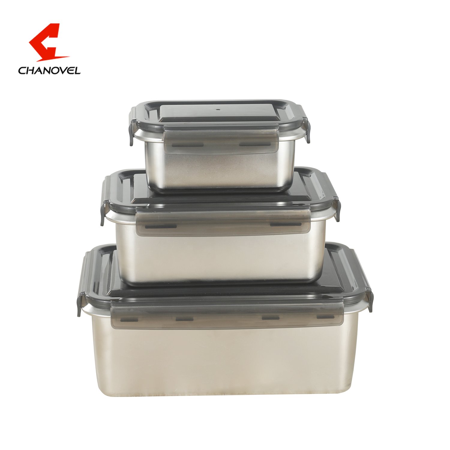 Refrigerator used rectangle shape Multifunction 316 Stainless Steel sealed food storage container with plastic lid